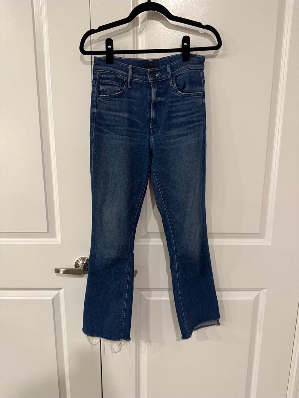 MOTHER Indigo Cropped Flare Jeans